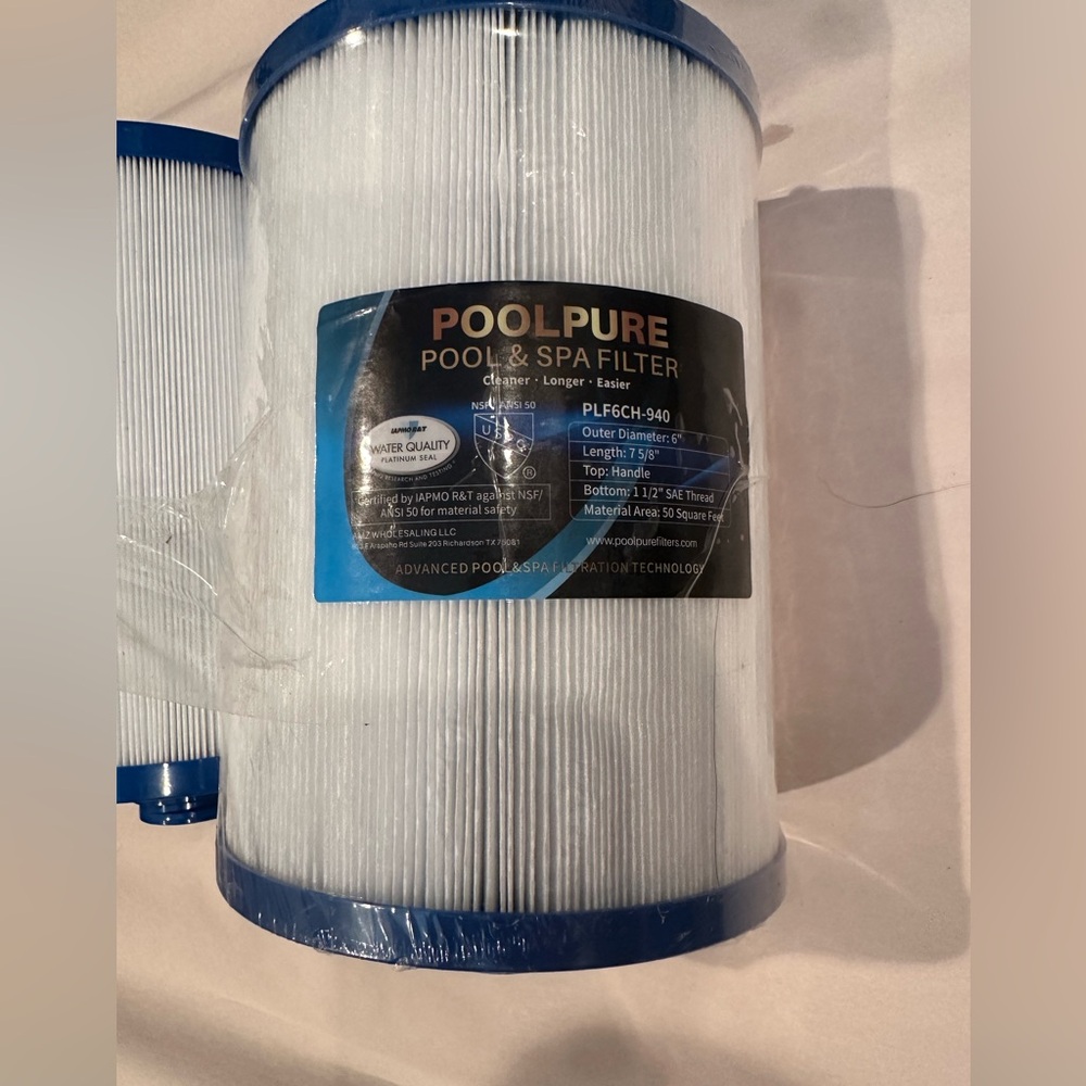 PoolPure Pool & Spa Filter 2 pack Cartridge - White with Blue Ends